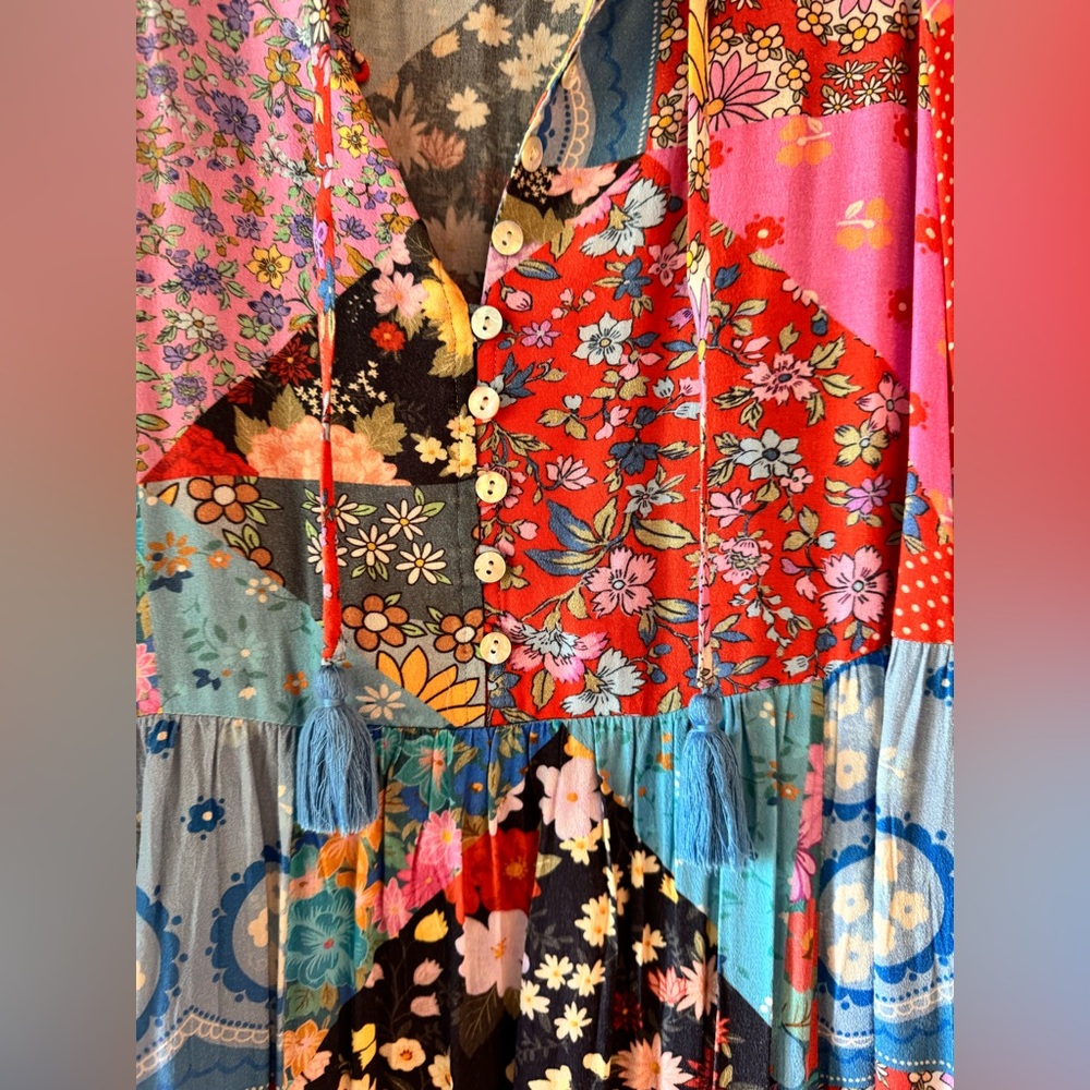 Like New Spell Cha Cha Vibrant Patchwork Maxi Dre… - image 6
